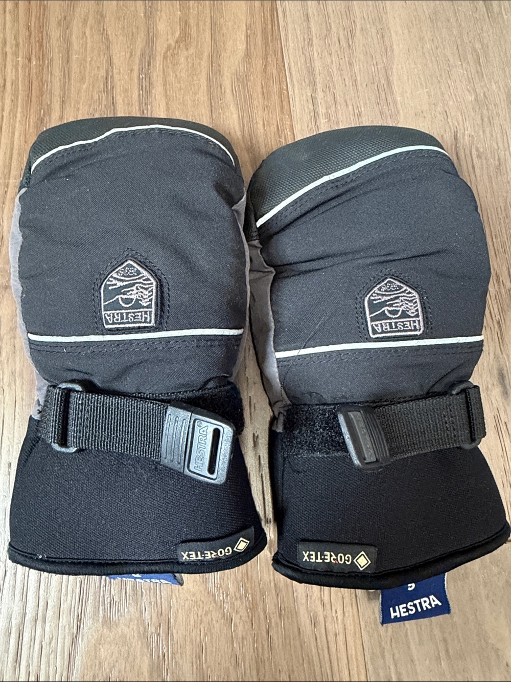 Hestra Black and Gray GORE-TEX Ski Mittens